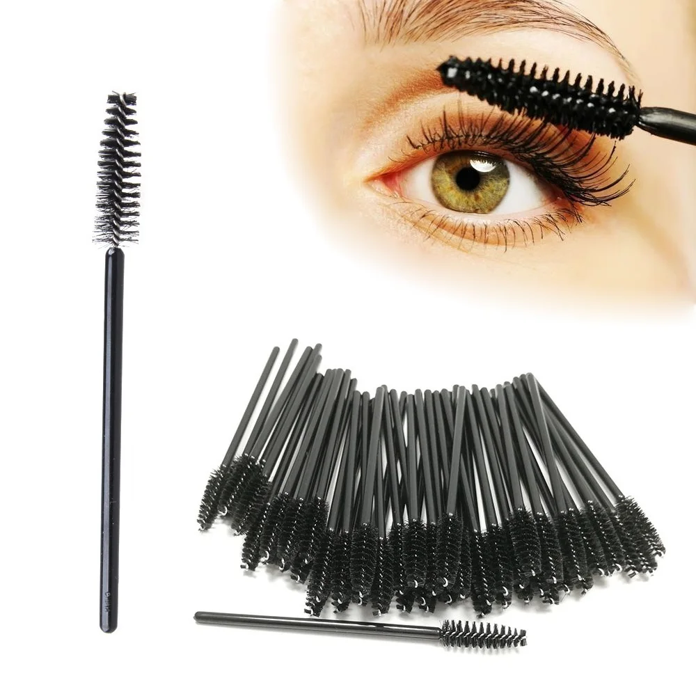 

LKE Eyelash Brush 50 pcs/pack One-Off Mascara maquiagem Applicator Wand Brush Makeup Tools black Disposable brush for make