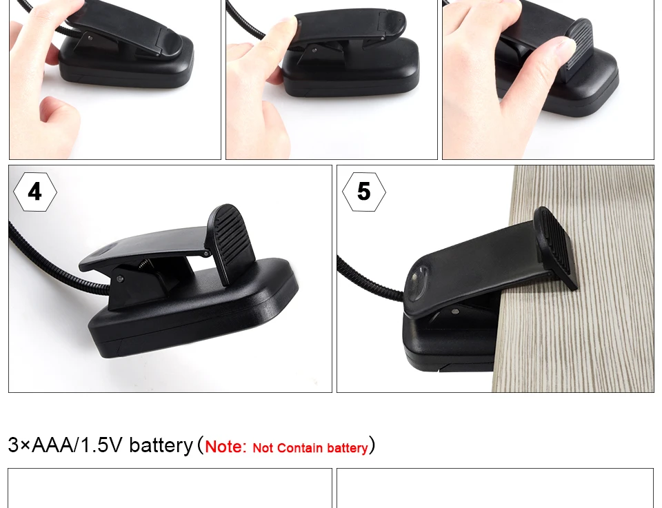 LED Book Light Reading Light Flexible Book Lamp Clip Table Desk Lamp For Notebook Laptop PC Computers (7)