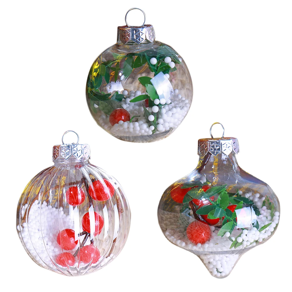 Рождественский шар, прозрачный пластиковый Рождественский шар, домашние вечерние елочные украшения, интерьерное украшение, случайное