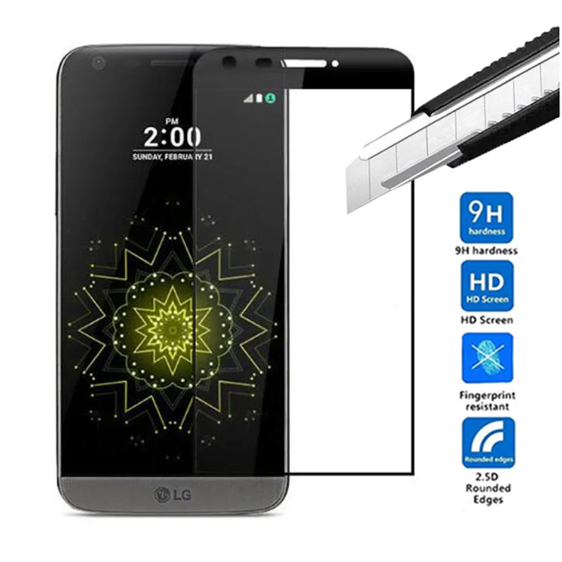 Для LG G5 H850 полное покрытие закаленное Стекло с уровнем твердости 9 H Защитная