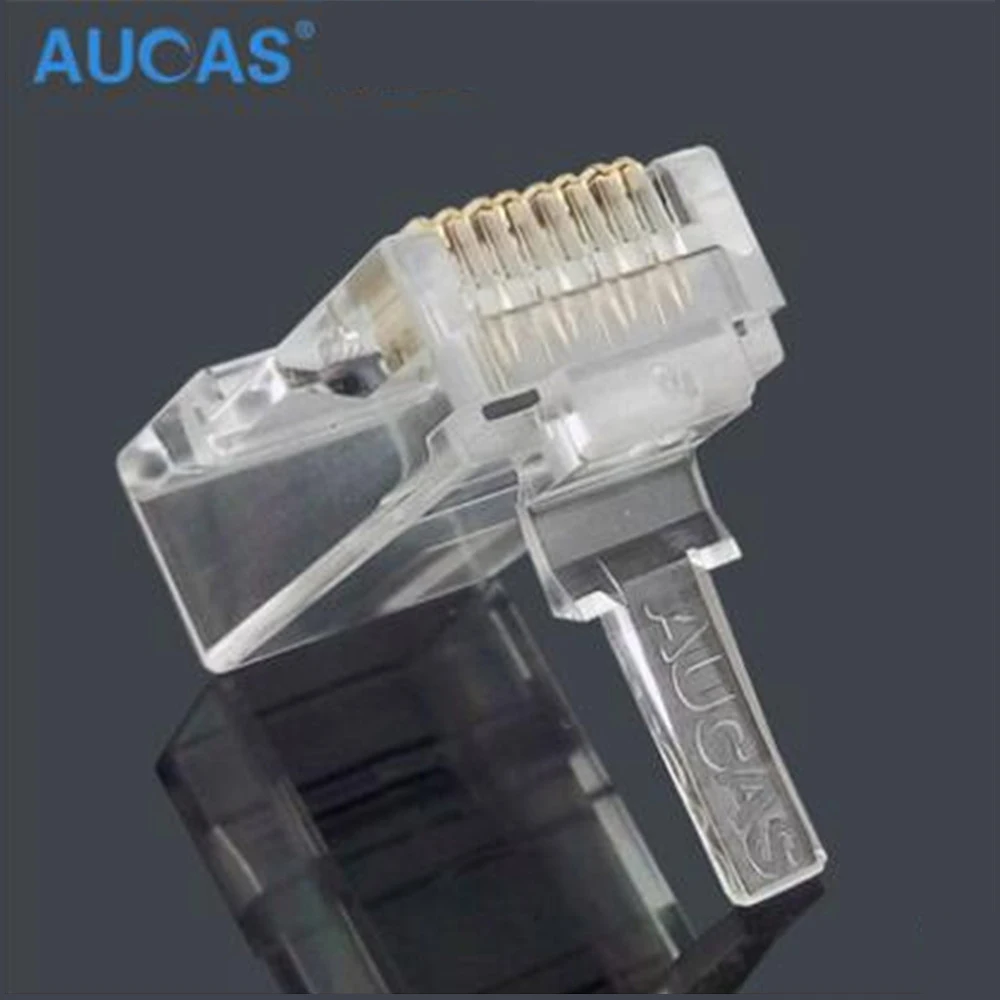 Aucas Высокоскоростной разъем rj45 cat6 8P8C компьютерный сетевой Кабельный модульный cat