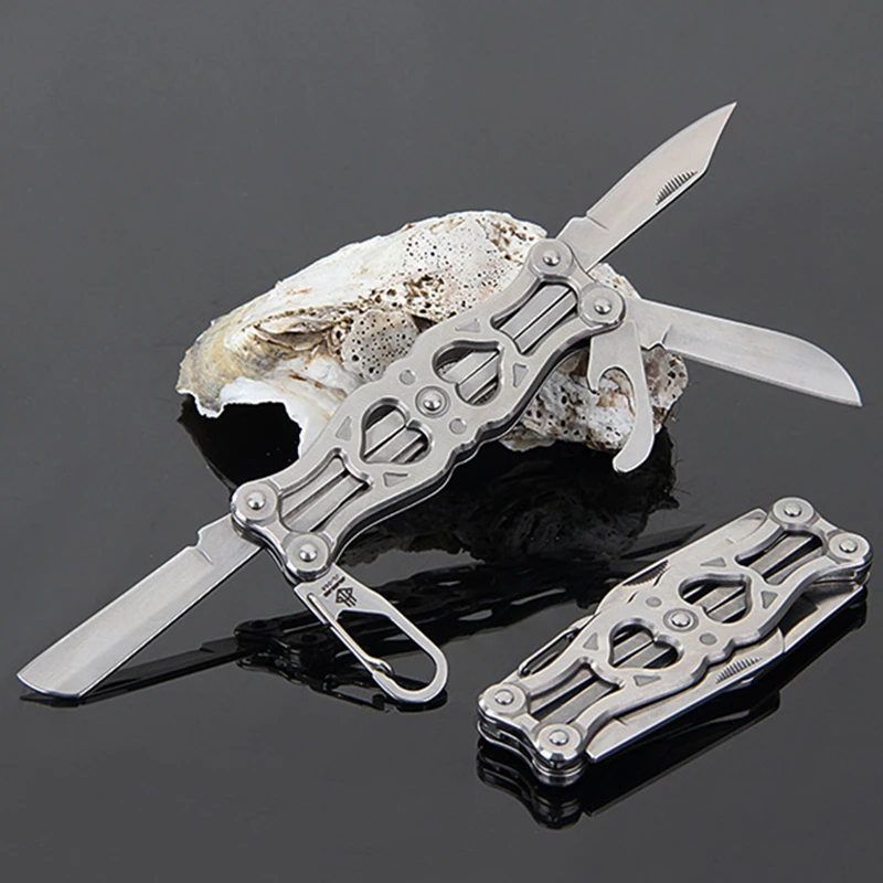 

Multifunctional Folding Knives Practical Tools Multi-use Wilderness Survival Durability Screwdriver+opener+rope Cutter Knives
