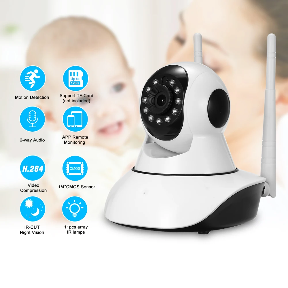 Wireless 720P Security Camera WiFi Home Surveillance Support P2P Phone