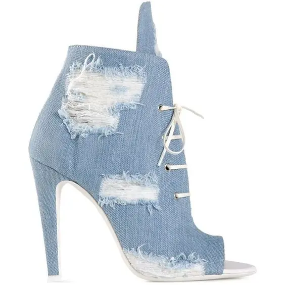 denim short boots