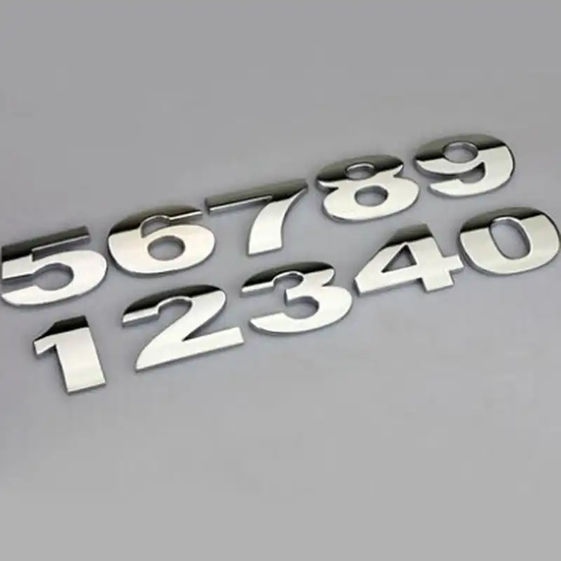 Color : Black Brand Name HIGHER MEN Coche de la Etiqueta de Plata Negro Creativo 3D Letras A-Z 0-9 Emblema Figura Digital N/úmero Cromo Pegatinas DIY del Metal for el Subaru Outback