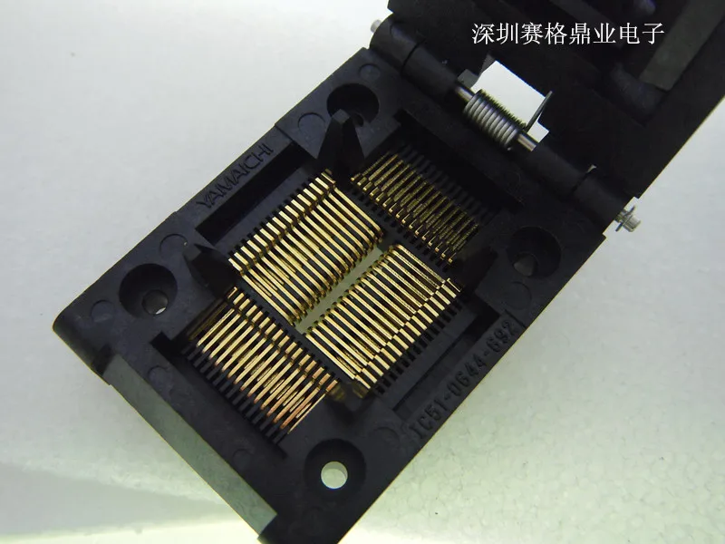 Adaptador de Assento Banco de Ensaio Clamshell Novo Original Ic51-0644-692 Qfp64 - Tqfp64 0.8 Milímetros Tomada Teste Yamaichi ic Queima Assento Testes 100% & 4 Adaptador de assento Queima assento testes banco de ensaio