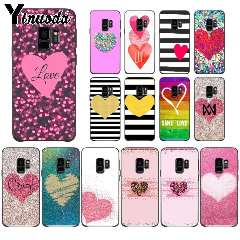Yinuoda heart shape Cute Heart Point Soft Silicone Phone Case Cover For Samsung Galaxy s8 s9 plus note 8 note9 s7 s10 lite cover | Мобильные