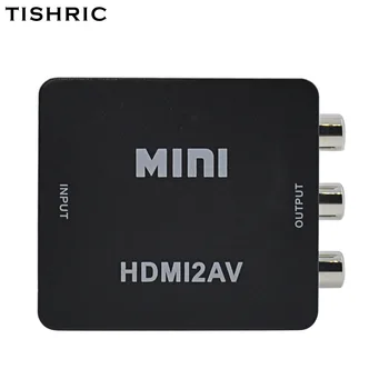 TISHRIC Original HDMI To RCA AV/CVBS Adapter Support HD 1080P Mini HDMI2AV Video Converter BOX For PC/PS3/VCR/DVD PAL/MTSC