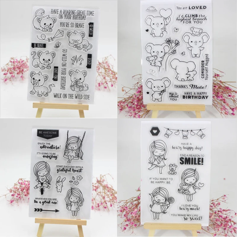 Cute Animal Scrapbooking Photo Card Transparent Silicone Rubber Stamps DIY Craft HOT | Канцтовары для офиса и дома