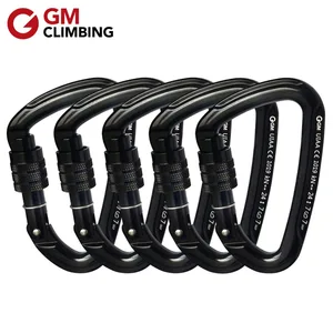 24kN карабин восхождение оборудование CE/UIAA Винт блокировки Скалолазание Карабин D пряжка веревка Survial спасения альпинизм - изображение