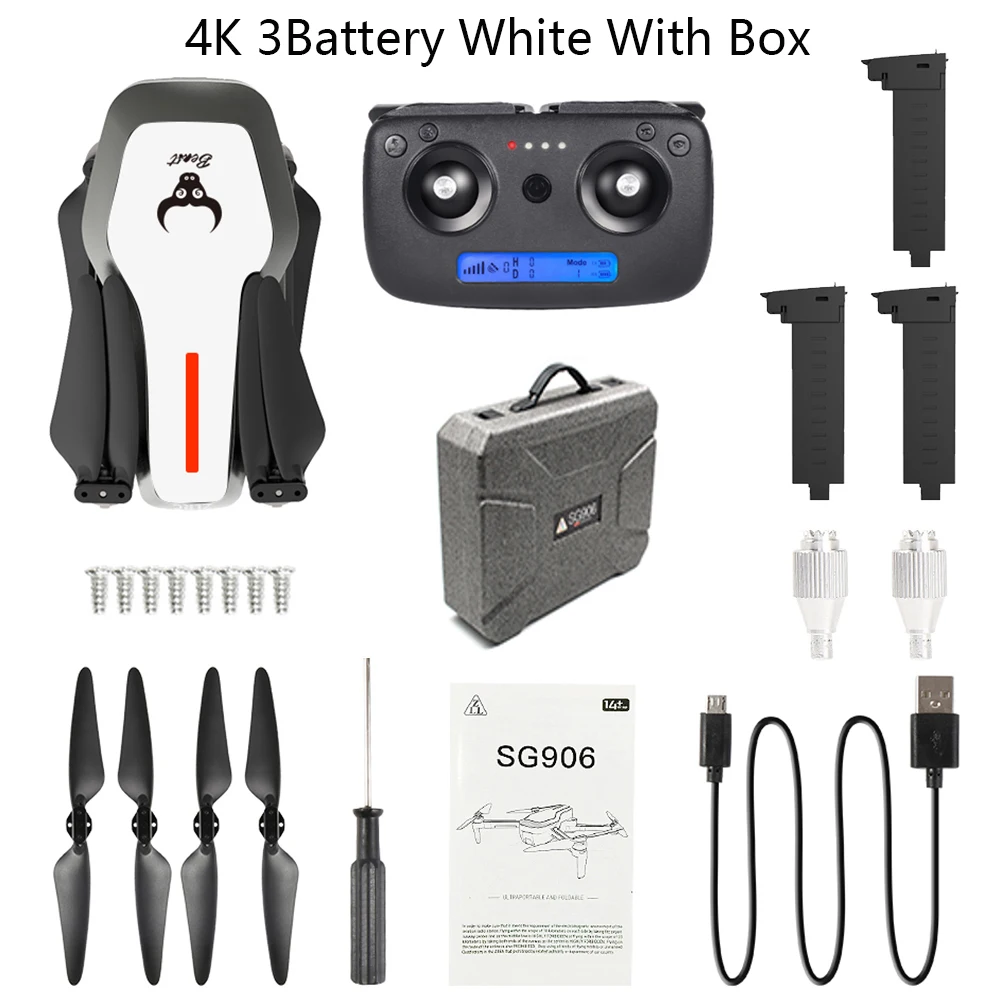 4K 3B Box W LAUMOX SG906 Дрон gps 5G wifi FPV с камерой 4K HD бесщеточный селфи складной Дрон RC Квадрокоптер RTF VS H117s B4W ZEN K1 F11 - Цвет: 4K 3B Box W