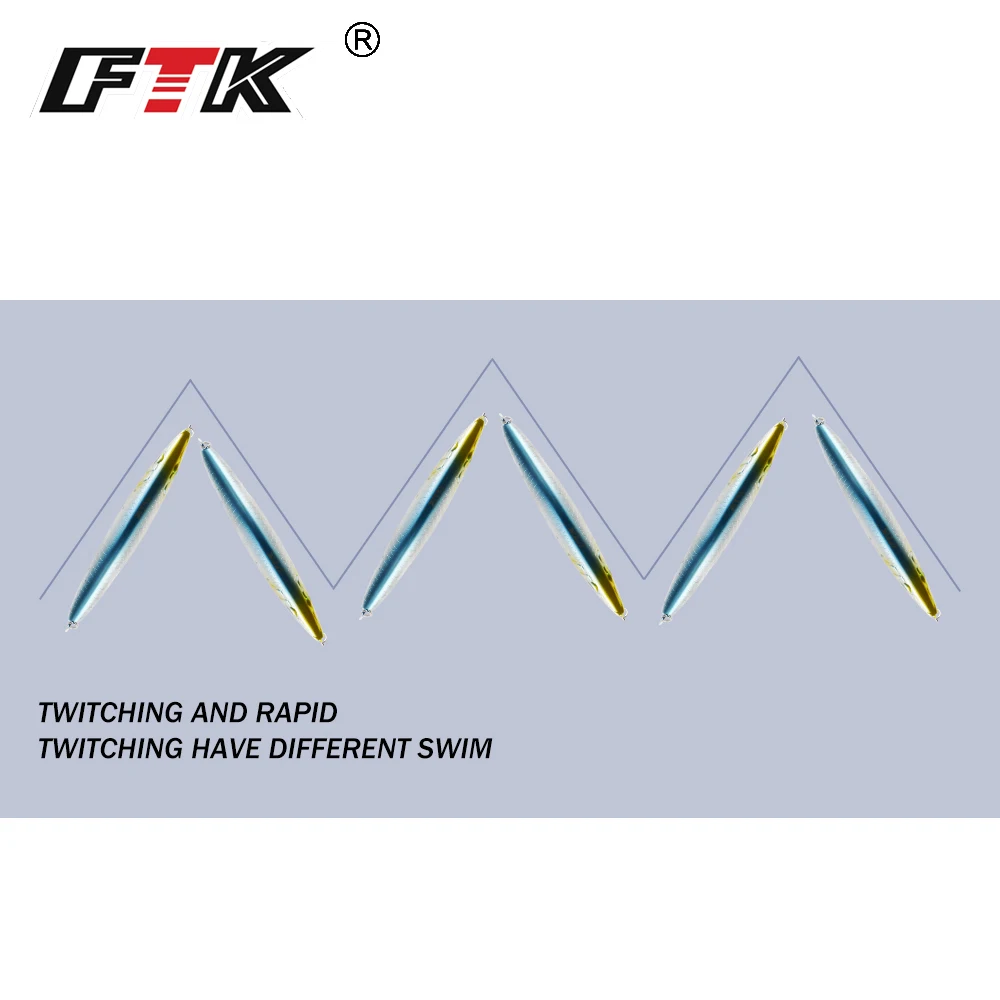 FTK плавающая рыболовная приманка-карандаш, искусственная жесткая приманка, длинная литая приманка, воблеры для рыбной ловли, 90 мм/110 мм/130 мм/150 мм