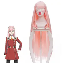 DARLING in the FRANXX Zero два кода: 002 косплей парик 02 косплей парик длинный прямой светло-розовый парик Женщины Zero два 02 аксессуары