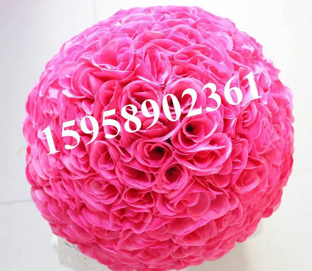 SPR 50 см Свадьба Искусственный шелк цветок мяч пластик внутренний-пурпурно-красный или plum или ярко-розовый цвет-целовать мяч-Невеста Цветок