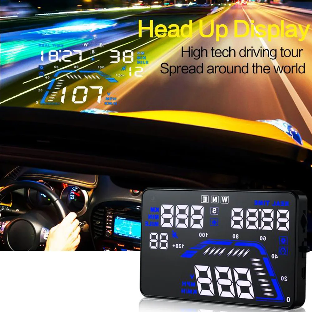

5.5" Head Up Display GPS Speedometer Car Display On-board Computer Auto HUD Windshield Projector Speed Odometer Alarm System