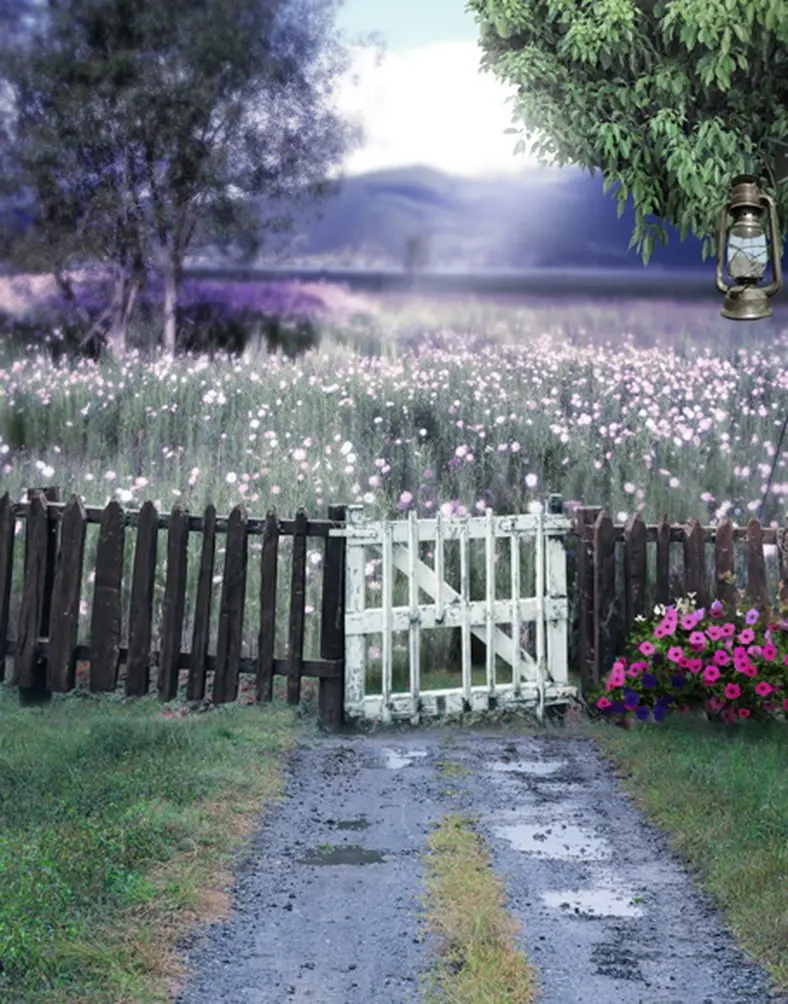 

5x7ft Garden Flower Fence Photography Backdrops Photo Props Studio Background