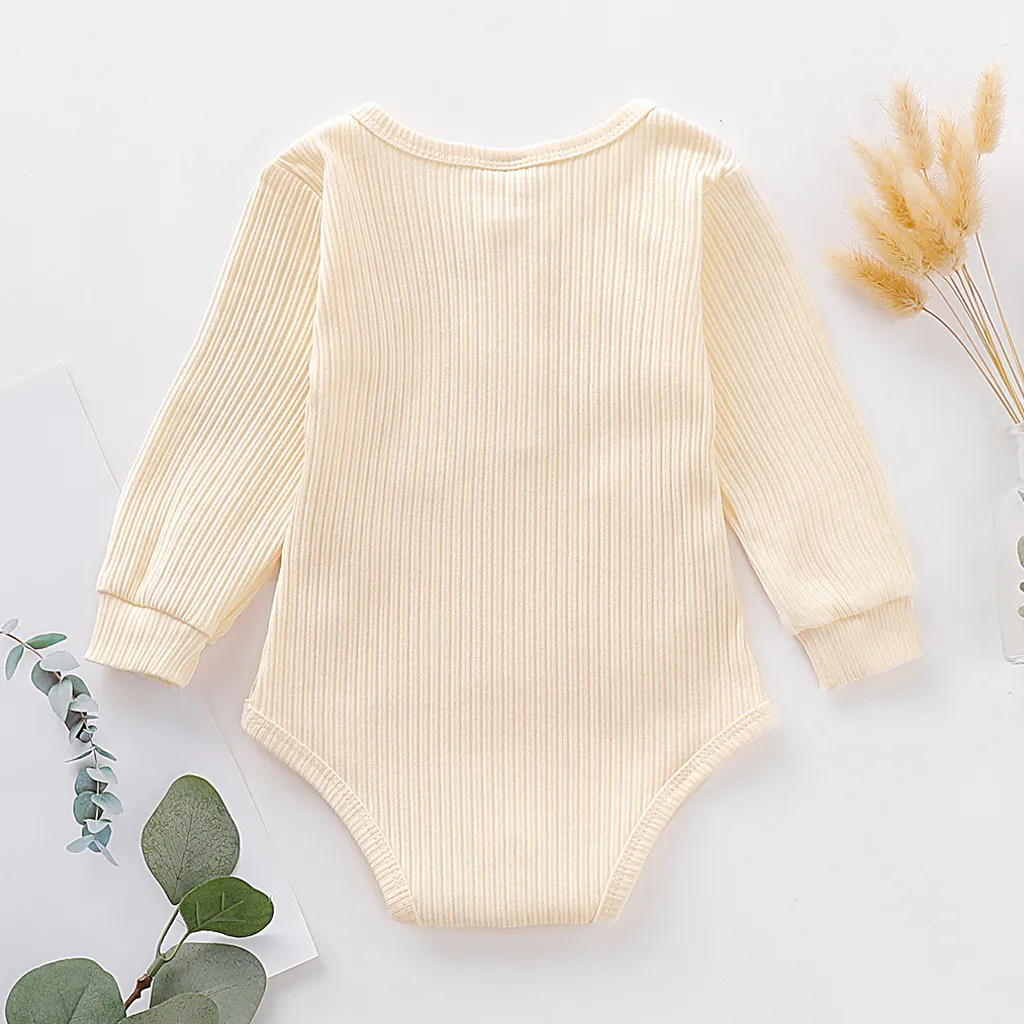 Fashion Toddler Baby Kids Girls Boys Long Sleeve Solid Romper Casual Clothes baby rompers winter newborn pajamas roupas de News