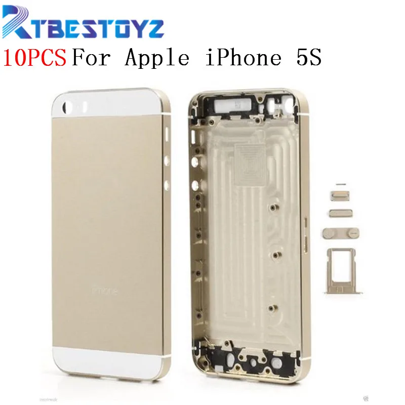 10 шт./лот для Apple iPhone 5S задняя крышка корпуса Корпус Замена с громкости клавиатуры