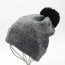 Skullies шапочки для женщин меховая шапка зимняя женская и женская теплая зимняя вязаная шапка с помпоном для взрослых шапка с помпоном