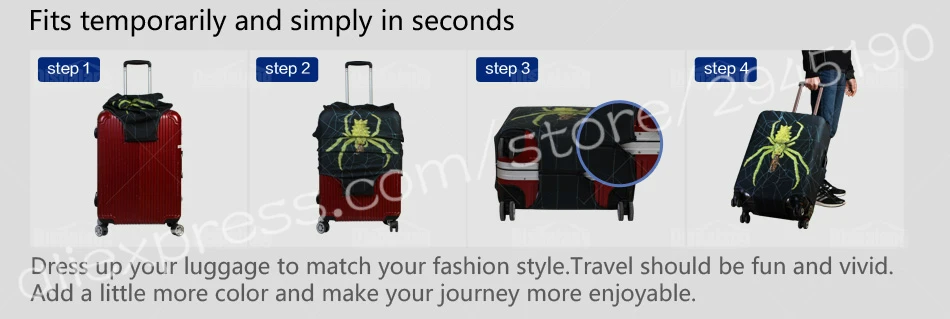 Эластичное покрытие Dispalang для чемодана 18-30 дюймов, защитный чехол для футбольного чемодана с застежкой-молнией, чехол для тележки, аксессуары для путешествий