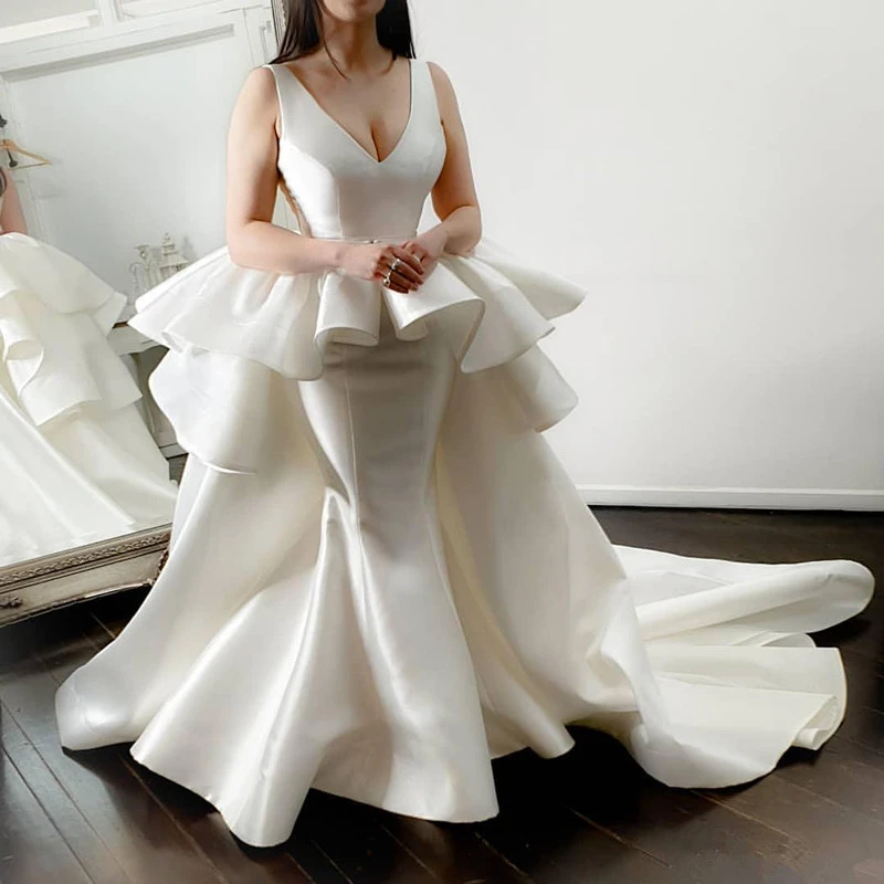wedding dress with peplum waist