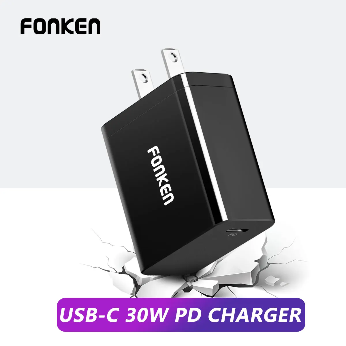 FONKEN usb type C 30 Вт PD зарядное устройство type-C быстрое зарядное устройство USB C Быстрая зарядка для мобильных Планшетные ноутбуки адаптер питания