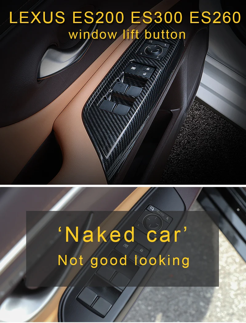 Авто-укладки Кнопка Подъема Окна Накладка Стикеры покрытие для интерьера для Lexus ES200 ES300 ES260