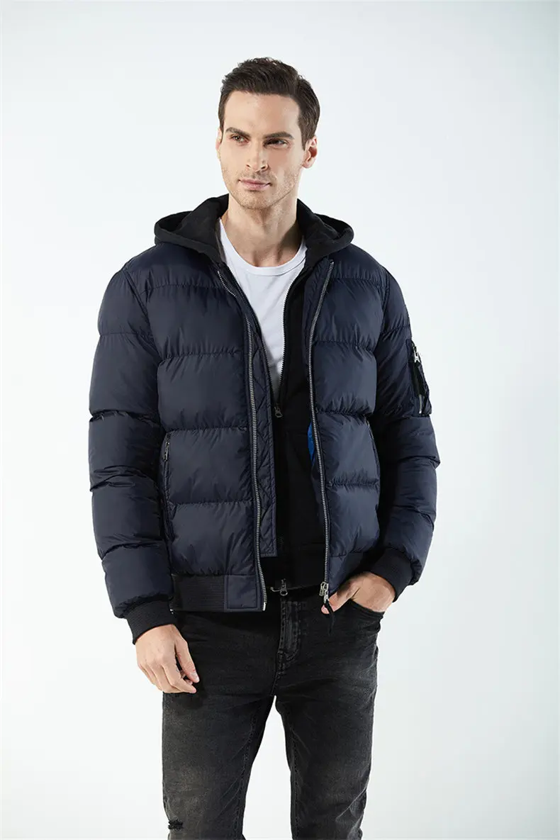 Dropshipping Winter Warm Mens Jackets Wind Resistant Autumn Stand Collar Filling Thick Coat Jackets Men Zipper Pocket US EU Size-05