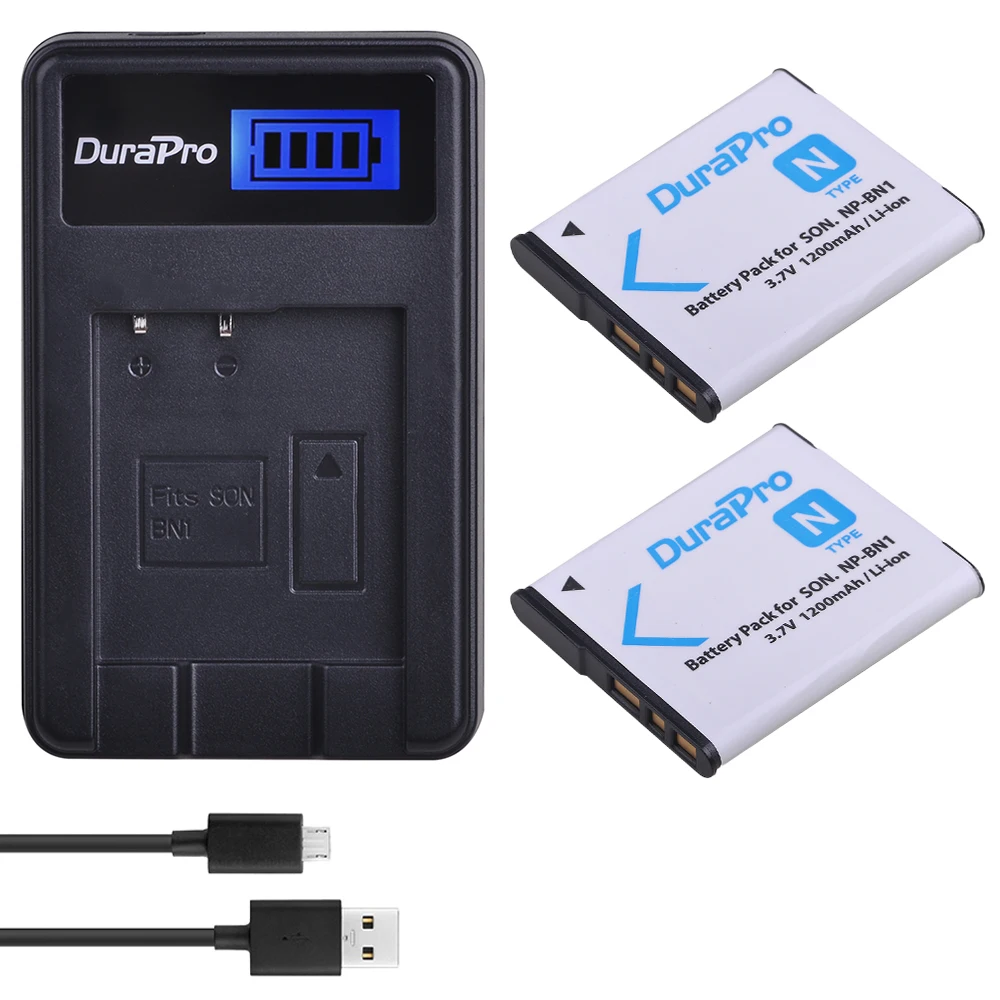 2 шт. 1200 мАч NP-BN1 NP BN1 NPBN1 камера литий-ионный аккумулятор + ЖК-USB зарядное устройство