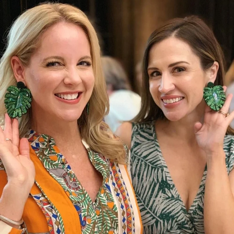 

Girlgo 2019 Handmade Beads Leaf Drop Earrings Women Bohemia Wedding Party Trendy Dangle Statement Maxi Girls Earrings Jewelry