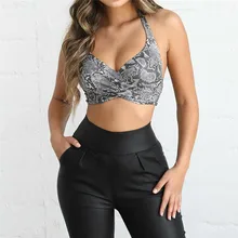 Новинка, короткое бикини для женщин, Дамская змеиная без рукавов, укороченный топ, сексуальный Повседневный бюстгальтер, тонкая майка, майка, сексуальный купальник для женщин