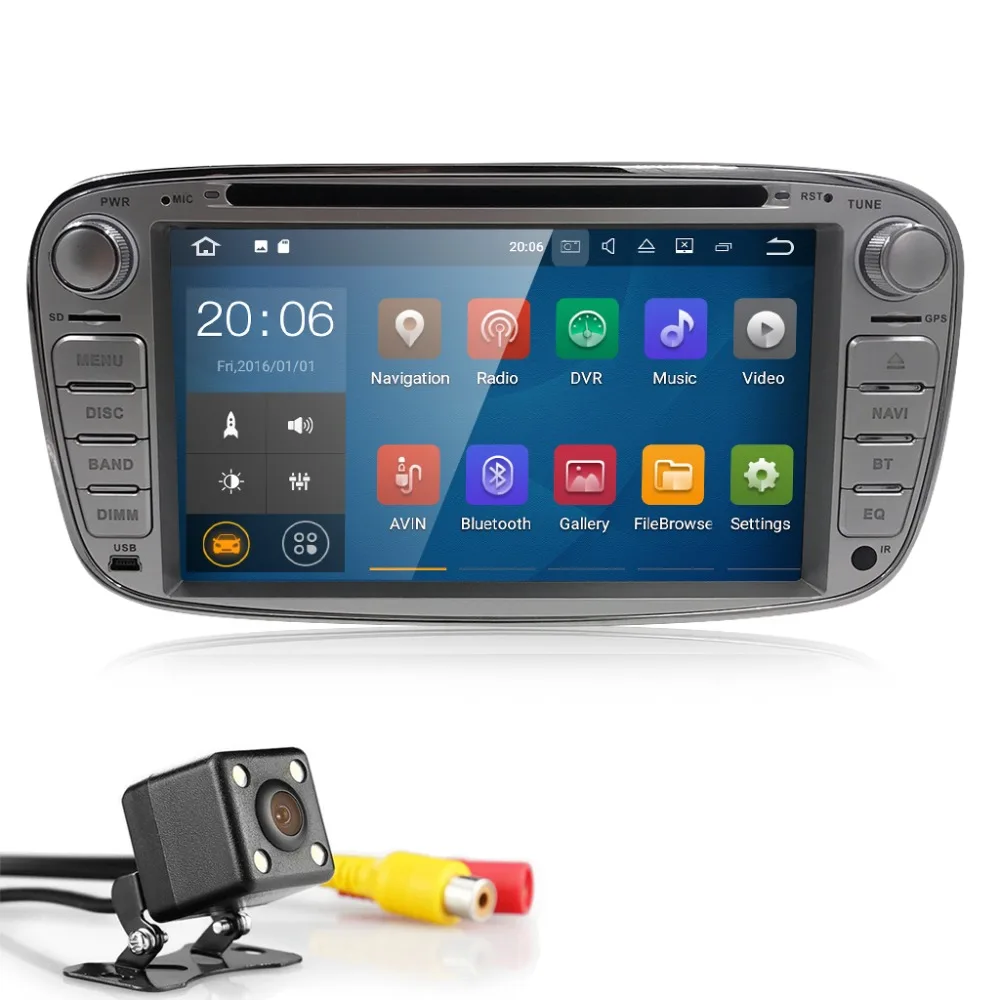 Best 2Din Android 7.1 GPS AutoRadio Car DVD Player For Ford Focus 2 S C Max 2008-2011 Mondeo Fiesta Galaxy Connect Kuga 4G BTSWC Navi 2