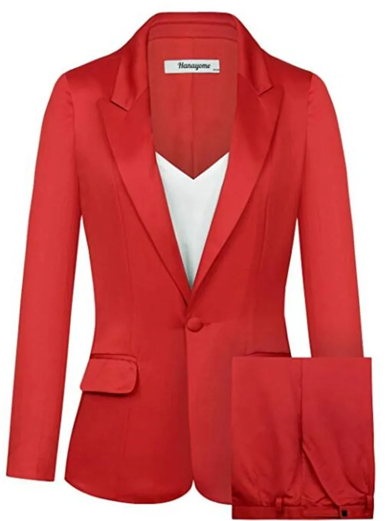 

Single Breasted Women Jacket+Pants Red Women Business Suits Women Pantsuit Office Outfits Female Trouser Suit Custom Made