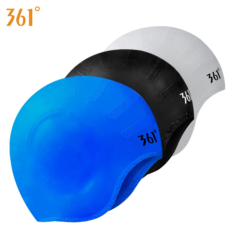 

361 Ear Protector Swimming Caps Men Women Silicone Swim Cap 2018 Waterproof Ear Protection Swim Hat Pool Sports Soft Non-Slip