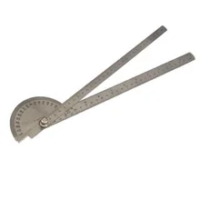 Règle goniométrique 2x30 cm, rapporteur en acier inoxydable, tête ronde, Angle de Rotation de 180 degrés BS181860