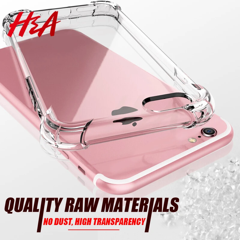 H& A Роскошные противоударные прозрачные чехлы для iPhone X, 6, 6 S, 7, 8 Plus, 10, 5, 5S, SE, силиконовый чехол для телефона для iPhone 7, 8, X, 10, чехол