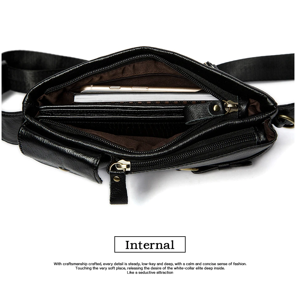 22 Genuine Leather Men's Waist Bag Travel Fanny Pack Belt Bag Men Waist Pack Phone Messenger for Man Pouch Crossbody Bags