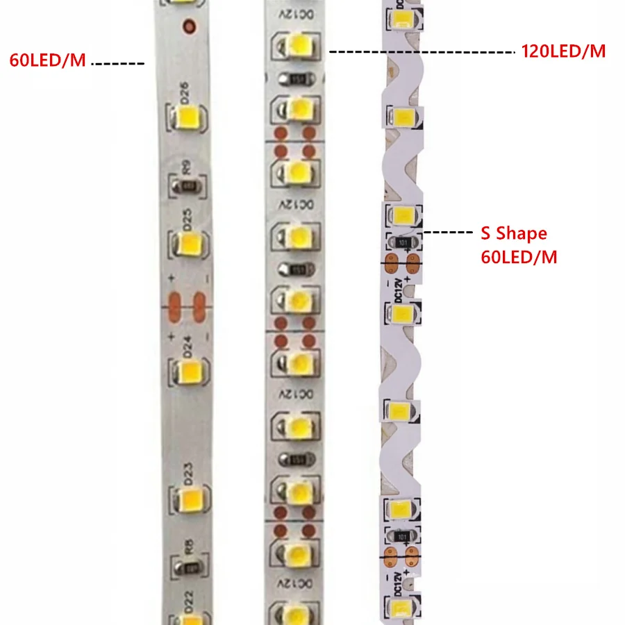 5 м 2835 SMD RGB Светодиодная лента светильник 60/120 светодиодный s/M S форма Светодиодная лента e лента теплый белый синий красный зеленый DC 12 В Декоративная гирлянда лампа