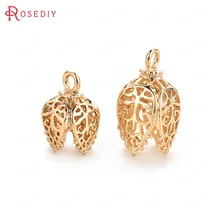 10 шт. 15*10 мм 21*11 мм 24K позолоченные латунные бусины колпачки Diy ювелирные изделия серьги аксессуары