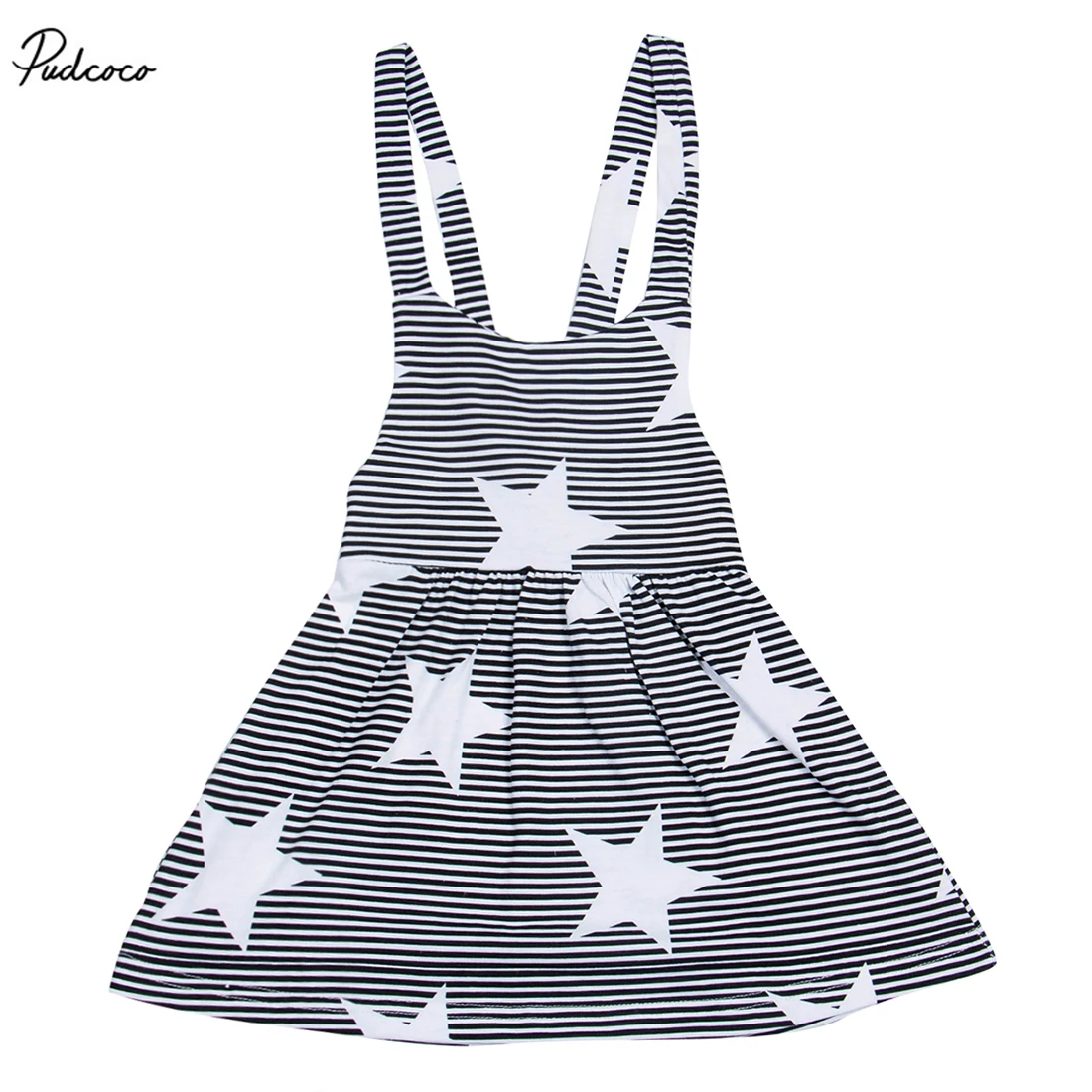 

Toddler Kids Girls Sleeveless Striped Star Dress Backless Bandage Wedding Party Pageant Summer Casual Dresses 3-7Y