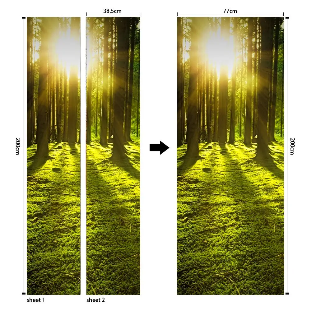 3D наклейка на дверь s Dreamlike Forest плакат настенная роспись искусство спальни