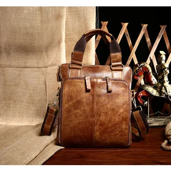 

Made Of Genuine Leather Crossbody Messenger Shoulder Bag Men Business Cowhide Tote Handbag High Quality Travel Casual Male Bags