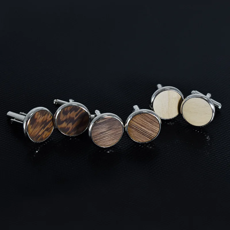 

Mdiger Cufflinks Wood Wedding Gifts Large Round Cufflink For Men High Quality Cufflinks Men Suit Accessories 3 Colors for Choose