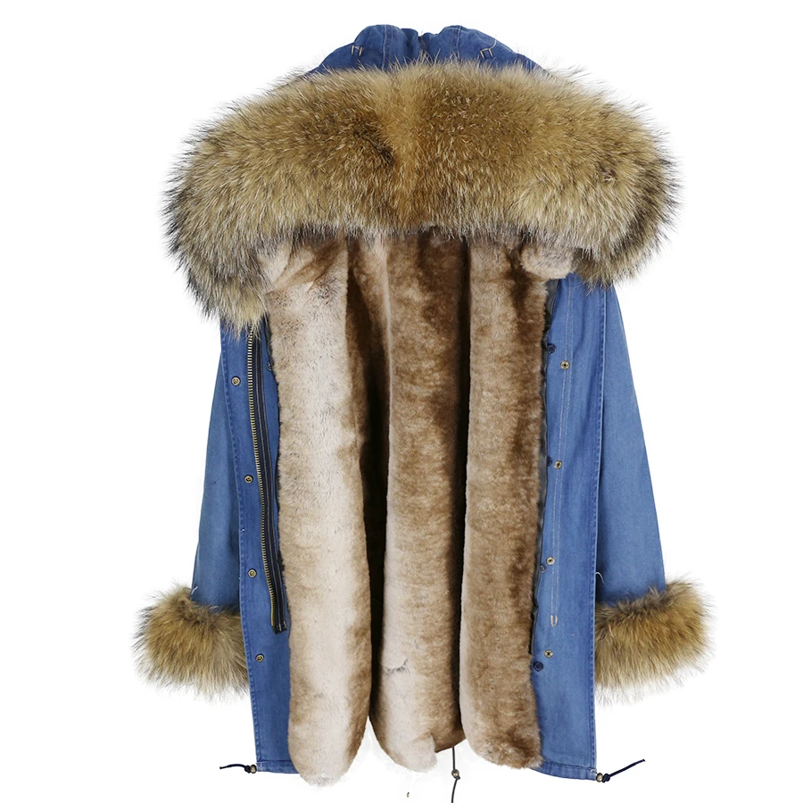 Камуфляжная длинная парка, зимняя куртка, Женское пальто с натуральным мехом, большой воротник из натурального меха енота, капюшон, Толстая теплая подкладка, уличная одежда, роскошная - Цвет: 26