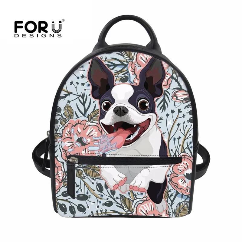 FORUDESIGNS рюкзак из искусственной кожи с рисунком бульдога мопса для женщин