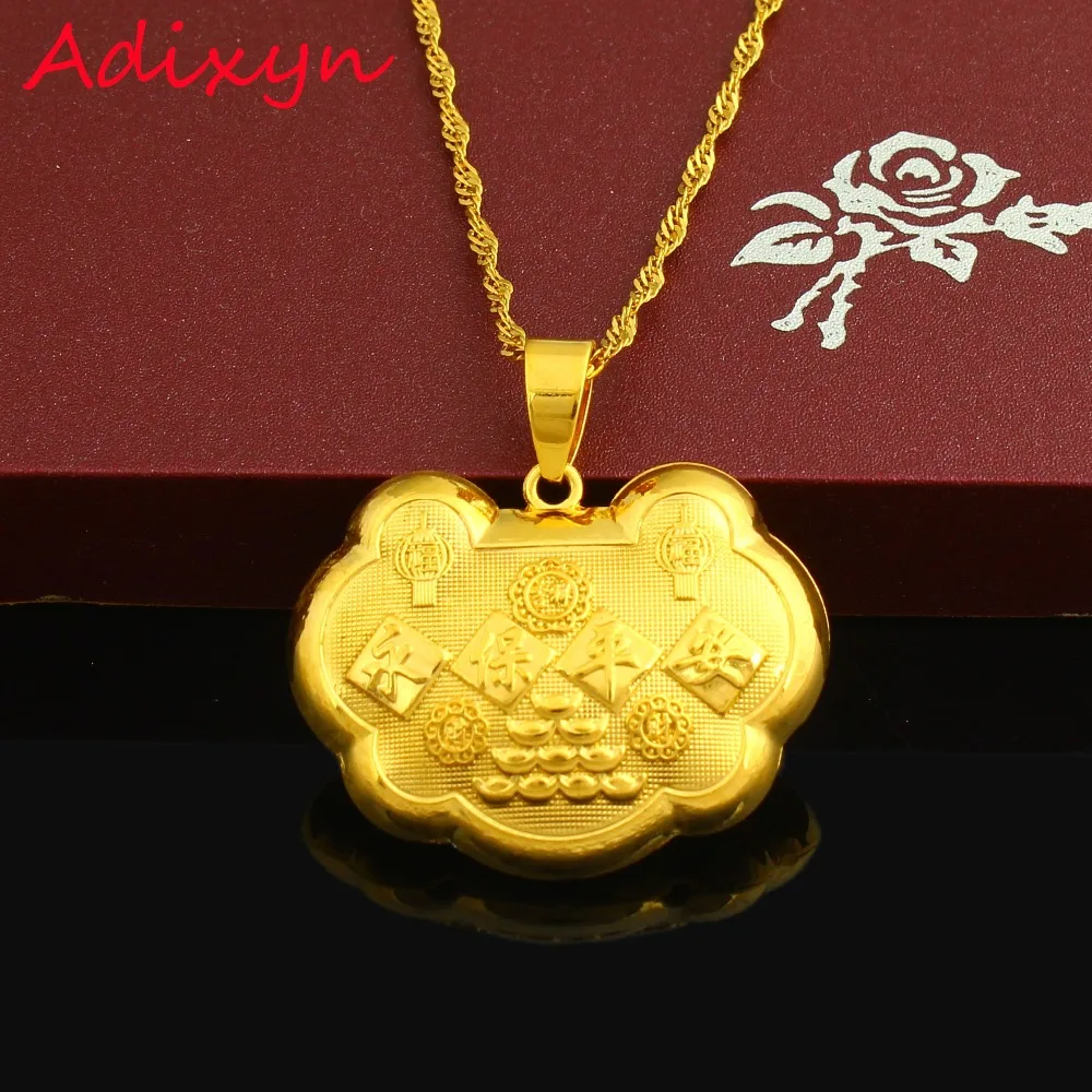 Adixyn Lucky Gold Filled Pendant & Necklace Buddha