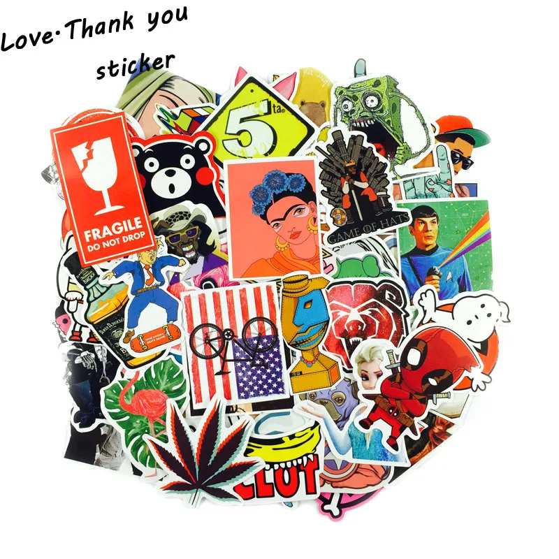 HOT 300PCS JDM car styling funny cool sticker bomb waterproof graffiti Doodle sticker skateboard decal toy stickers