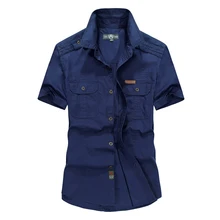 Мужская рубашка в стиле милитари высокого качества летние свободные дышащие повседневные рубашки брендовая IN-YESON одежда рубашка Homme