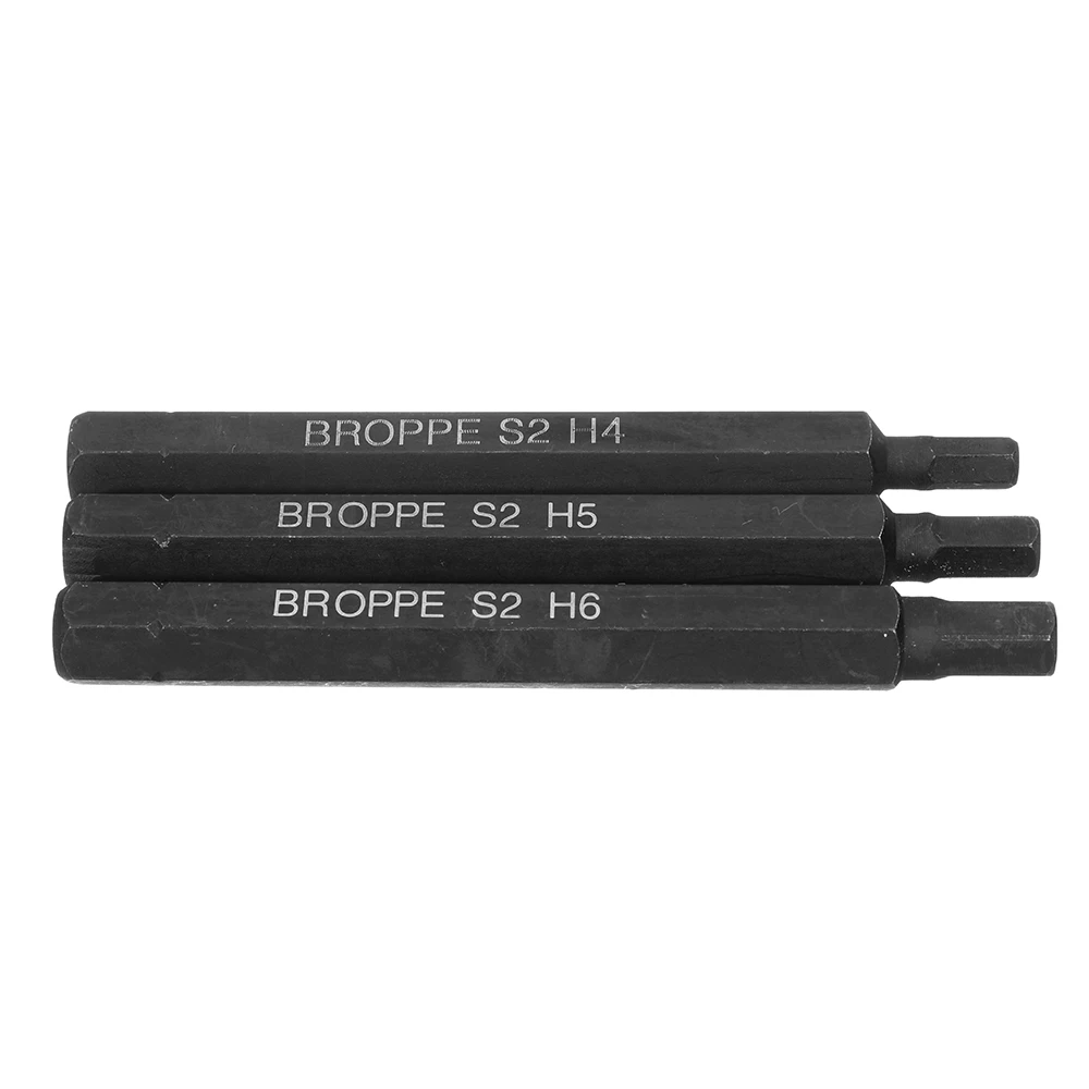 BROPPE 3 шт. H4 H5 H6 Шестигранная ударная отвертка Биты 8 мм шестигранный хвостовик 80 мм биты с шестигранной отверткой набор S2 ручные инструменты