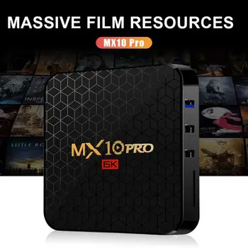

MX10 Pro Android 9.0 4GB+64GB 6K H.265 3D 2.4G WIFI Set Top Box w/Remote Control